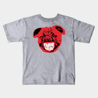 Ugly Red Pug Head Says Smile Kids T-Shirt